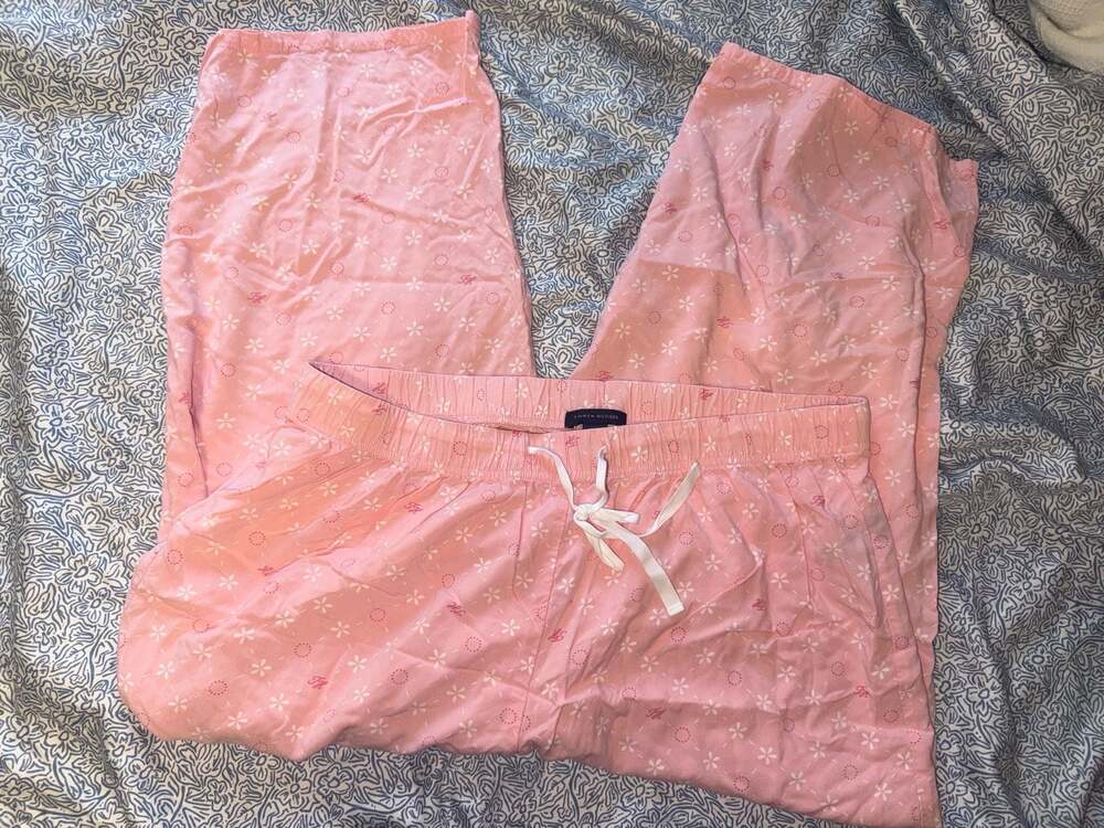 Tommy Hilfiger Women's Pink Floral Print Drawstring Pajama Lounge Pants Size XL